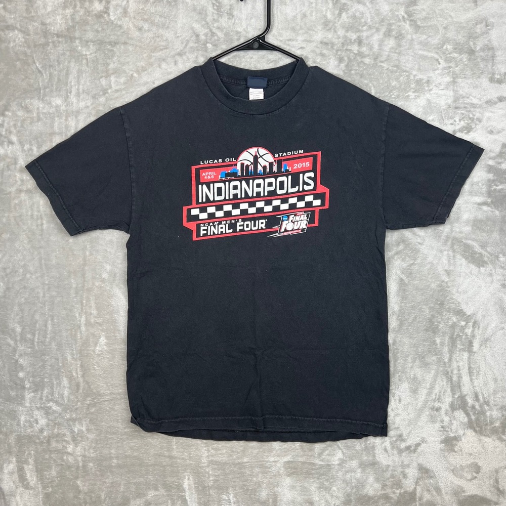 2015 NCAA Mens Final Four Indianapolis Basketball T‎ Shirt Blue 84 Black
